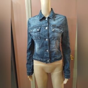 Bluet women's denim jean distressed Western jacket size medium